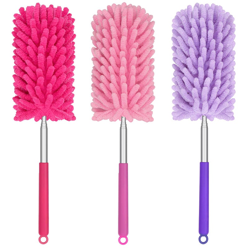 TIMIVO Mini Duster for Cleaning, 360Â° Bendable Hand Dusters with Extension Pole, Washable Small Duster for Car Interior, Office, Furniture - Image 1
